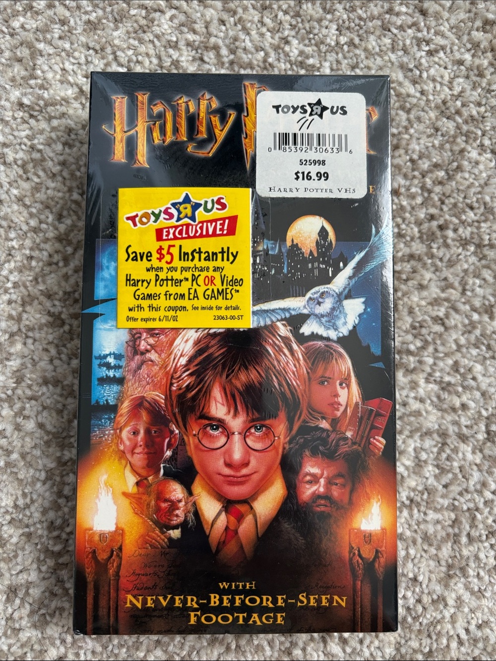 Harry Potter VHS Movie Tape - Harry Potter Brand, Black and Orange Artwork
